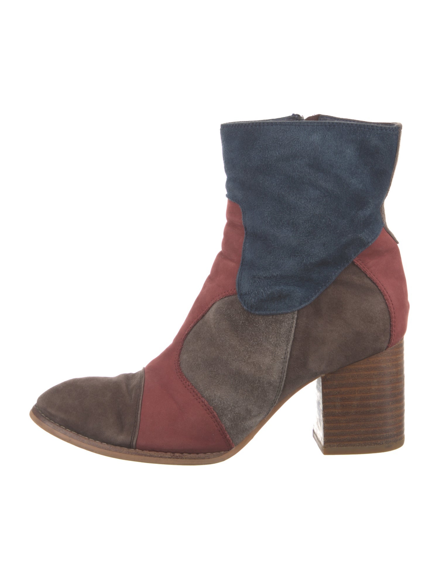 Jeffrey Campbell Suede Colorblock Pattern Sock Boots