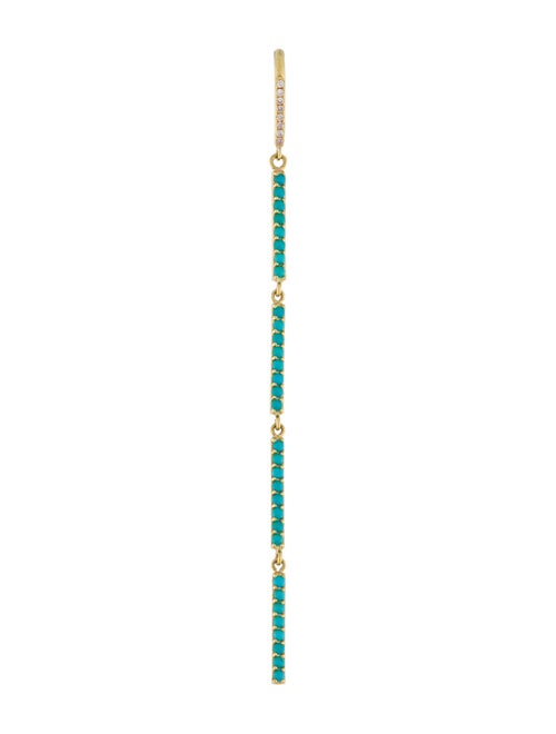 Jennifer Meyer 18K Turquoise & Diamond Drop Earring