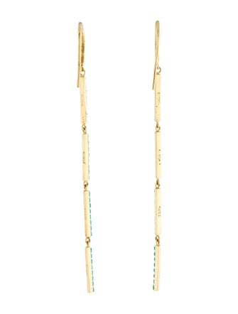 Jennifer Meyer 18K Turquoise & Diamond Drop Earring
