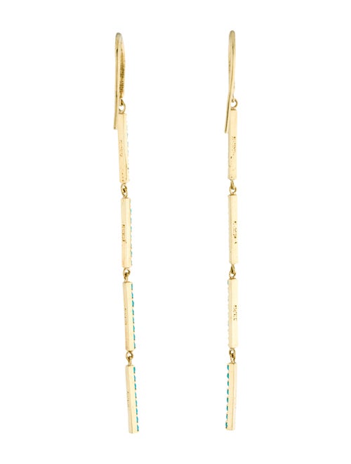 Jennifer Meyer 18K Turquoise & Diamond Drop Earring