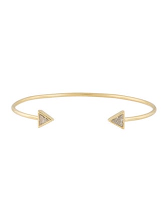 Jennifer Meyer 18K Diamond Triangle Cuff Bracelet
