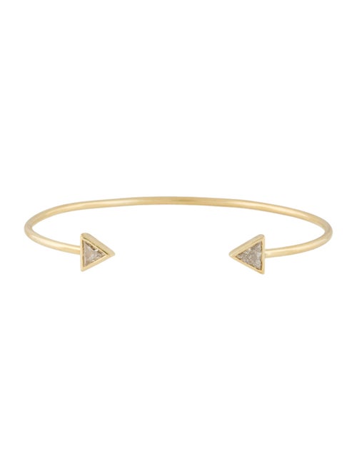 Jennifer Meyer 18K Diamond Triangle Cuff Bracelet