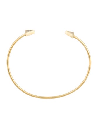 Jennifer Meyer 18K Diamond Triangle Cuff Bracelet