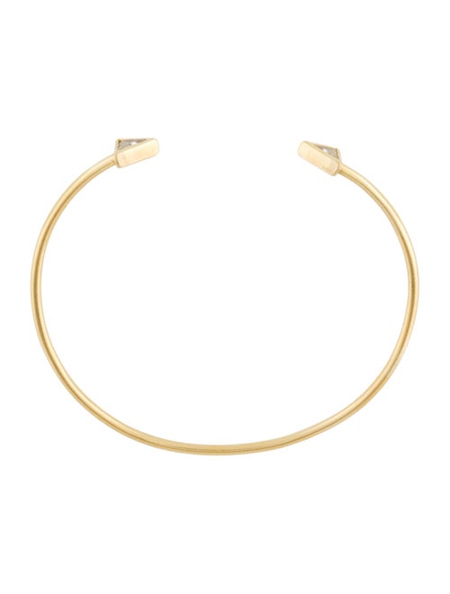 Jennifer Meyer 18K Diamond Triangle Cuff Bracelet