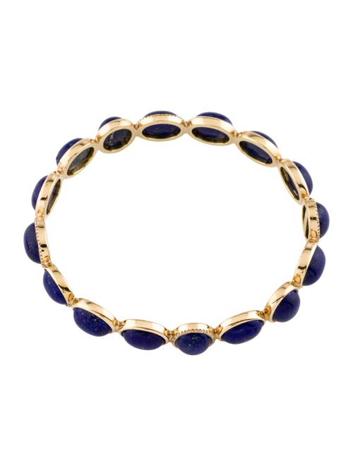 Jennifer Meyer 18K Lapis Lazuli & Diamond Bangle Bracelet