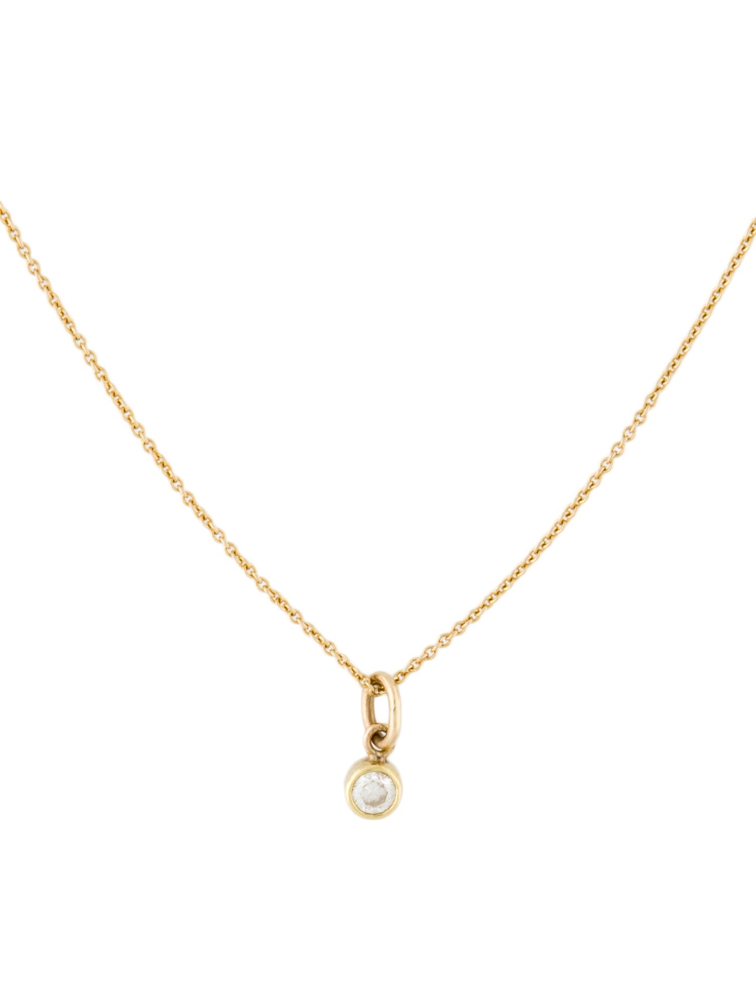 Jennifer Meyer 14K Diamond Large Single Bezel Pendant Necklace