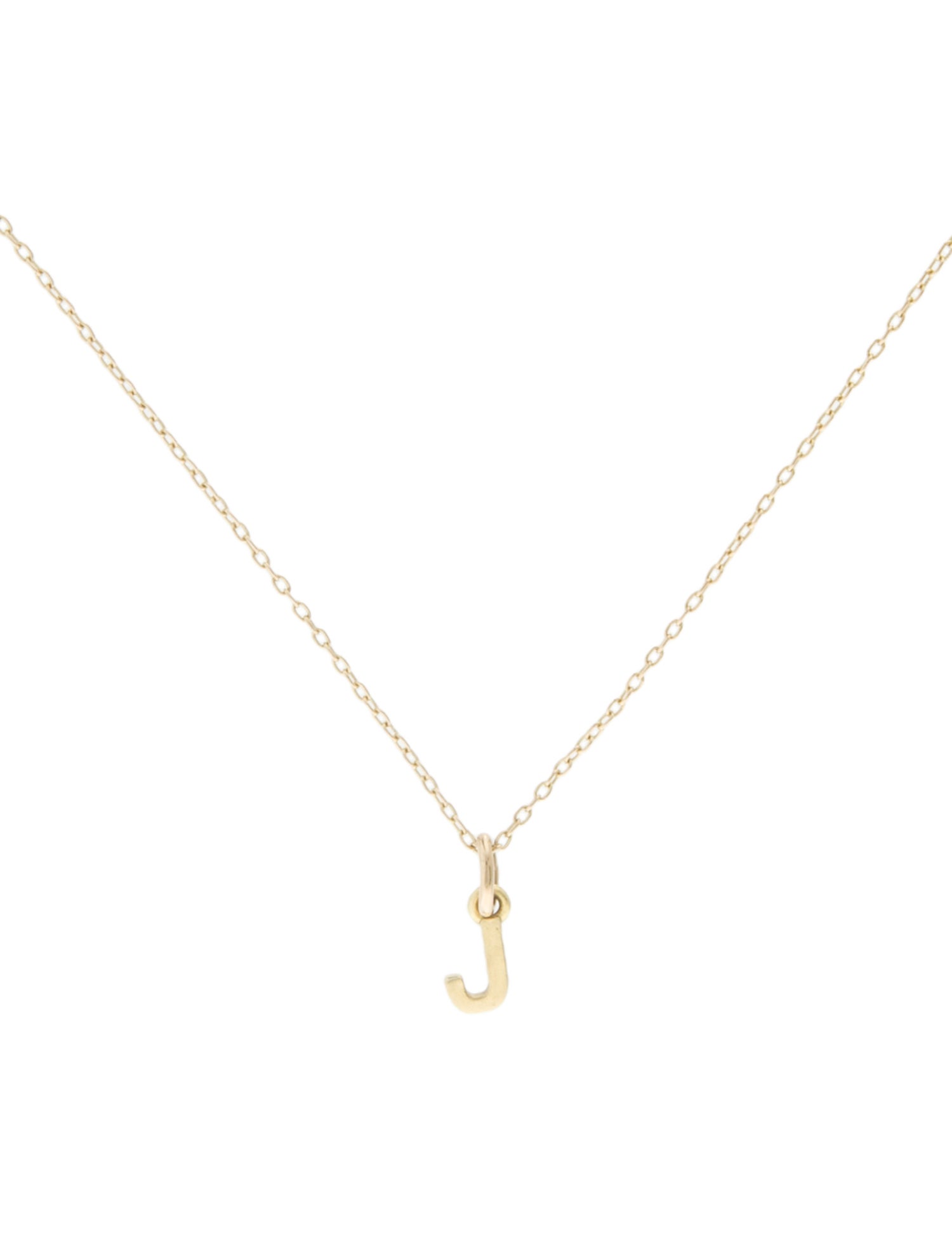 Jennifer Meyer Mini Uppercase 'J' Pendant Necklace