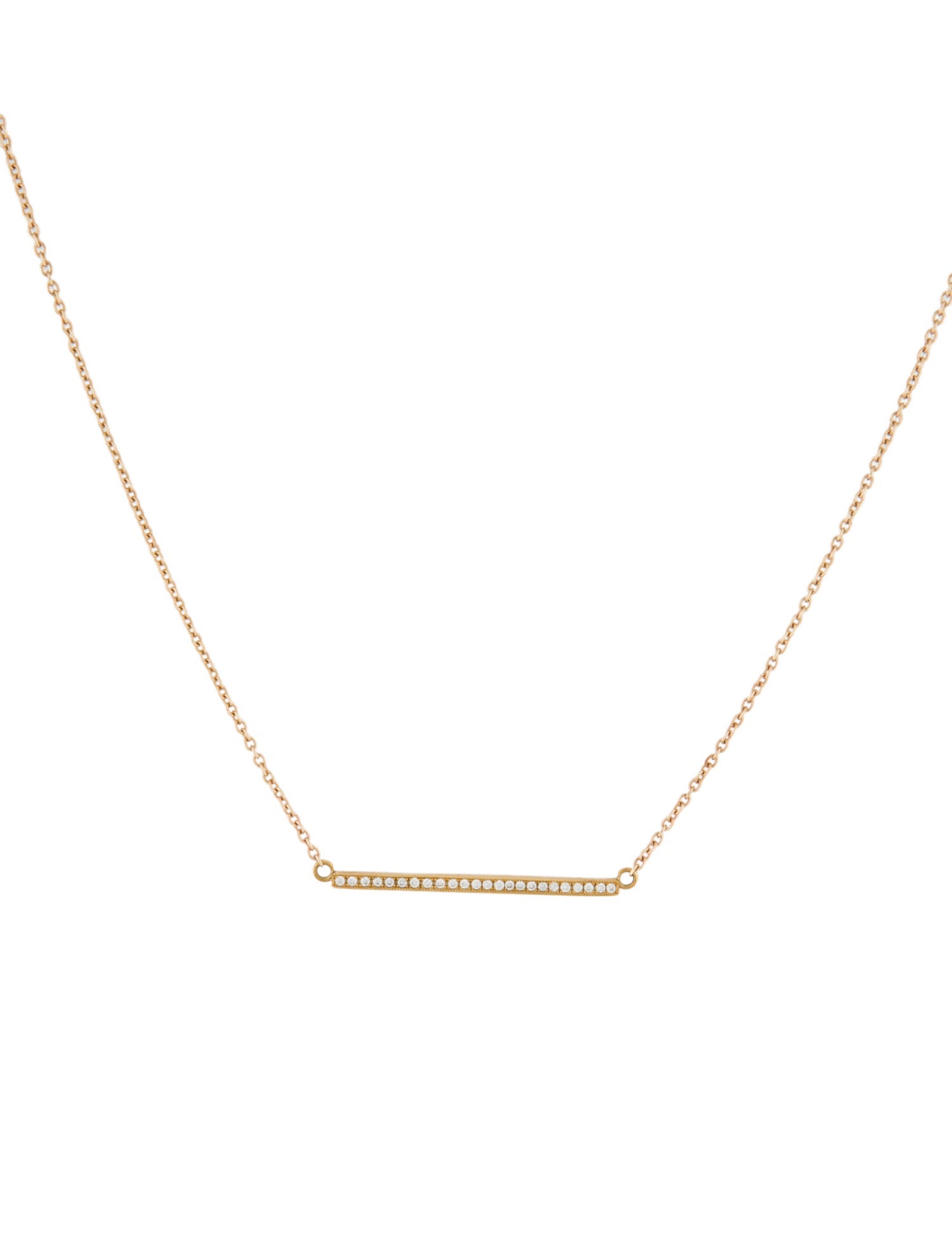 Jennifer Meyer 18K Diamond Stick Pendant Necklace