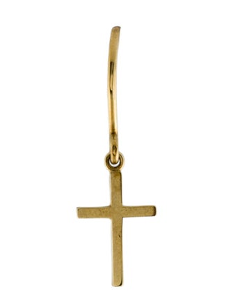 Jennifer Meyer 18K Cross Single Drop Earring