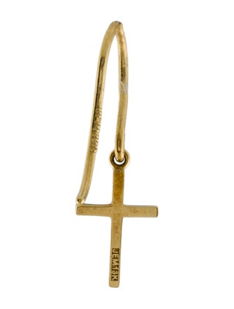 Jennifer Meyer 18K Cross Single Drop Earring