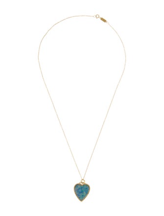 Jennifer Meyer Opal & Diamond Heart Inlay Necklace