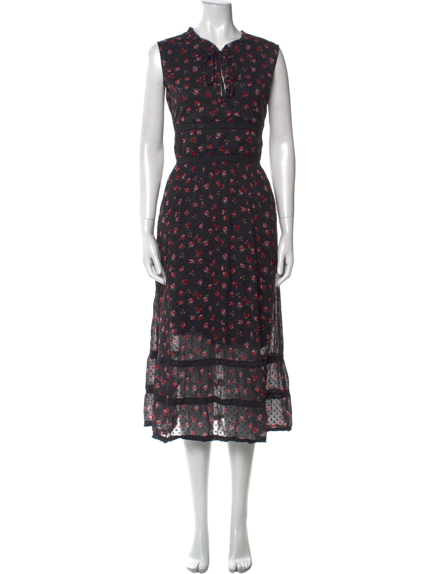Jennifer Meyer Floral Print Midi Length Dress