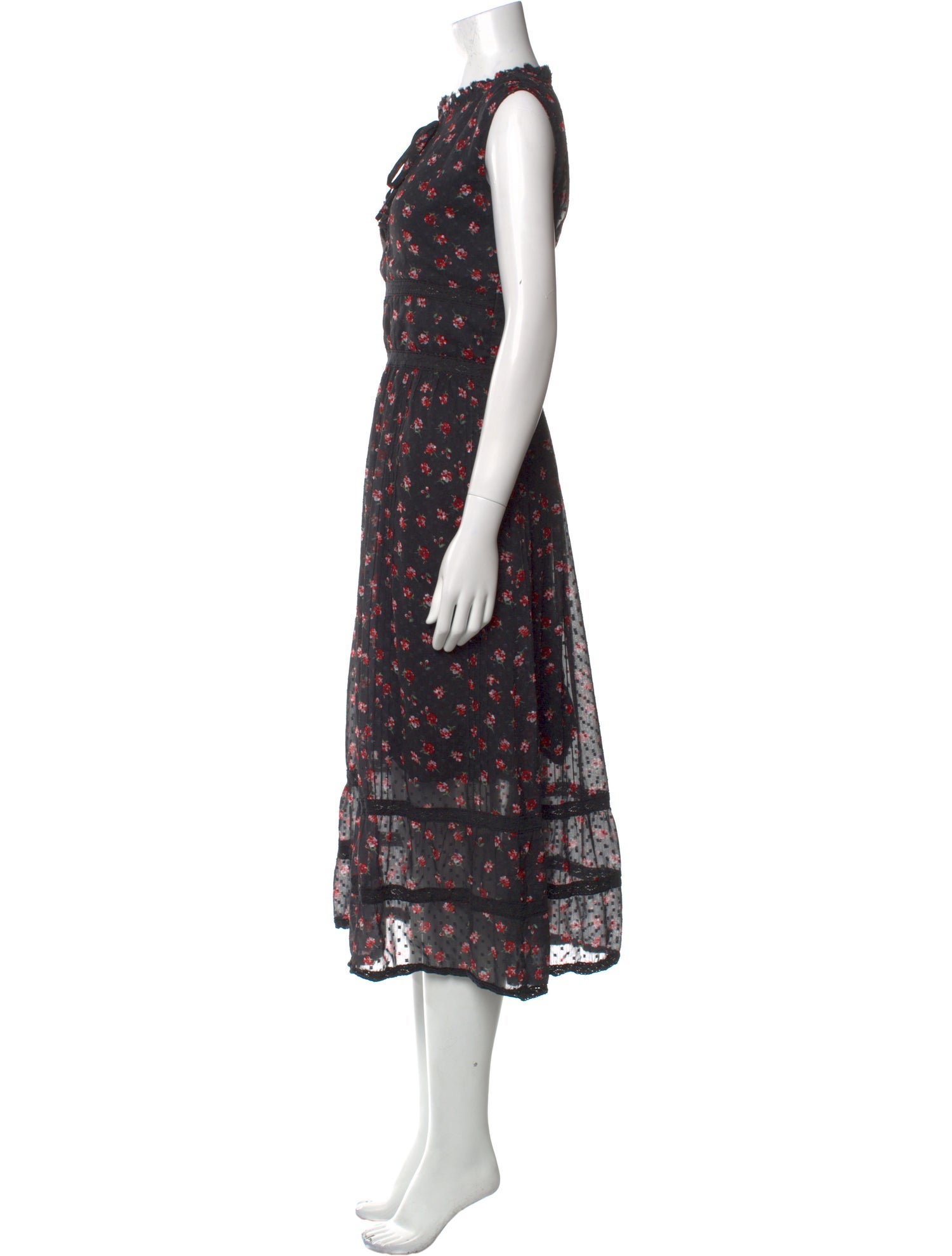 Jennifer Meyer Floral Print Midi Length Dress