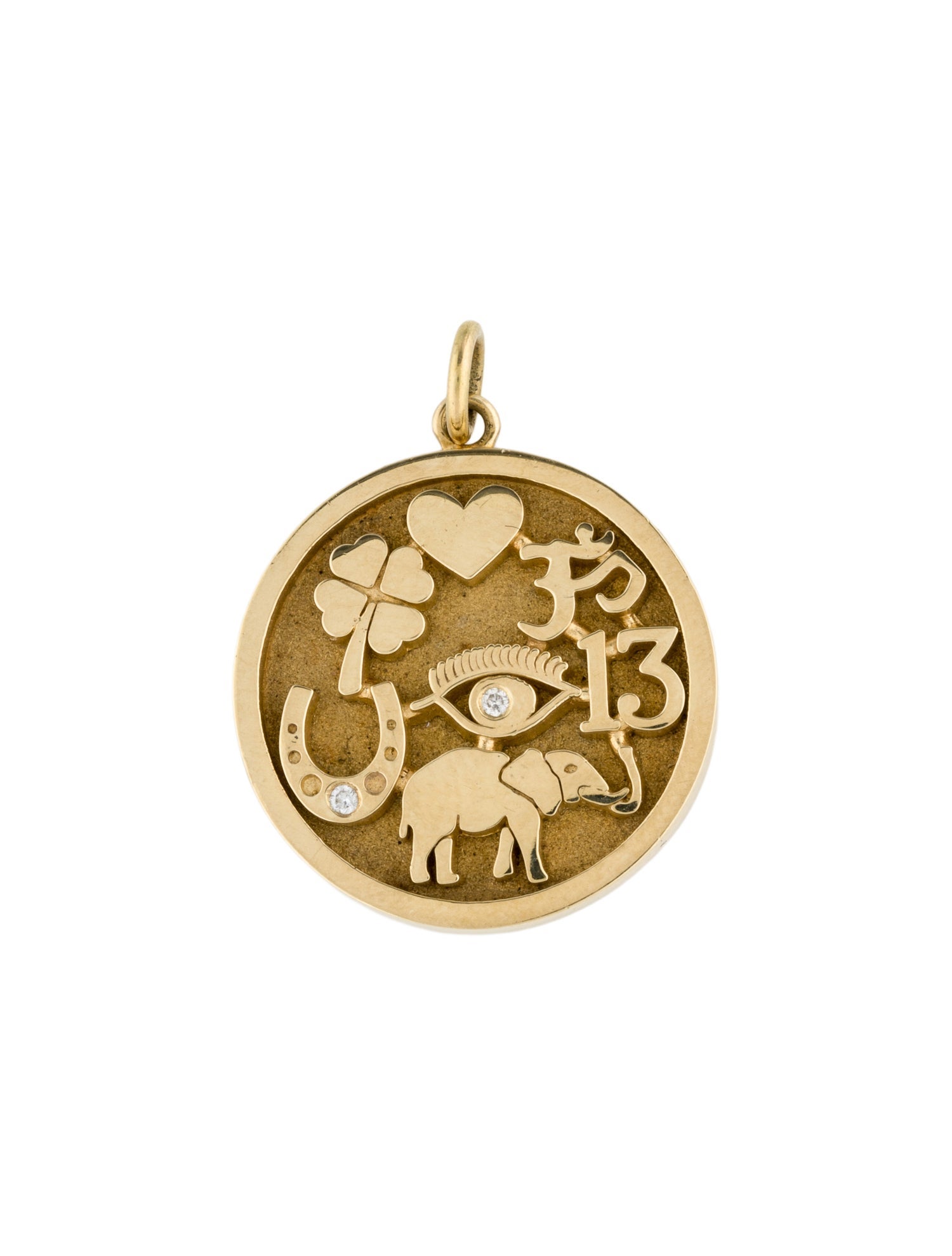 Jennifer Meyer 18K Diamond Good Luck Pendant