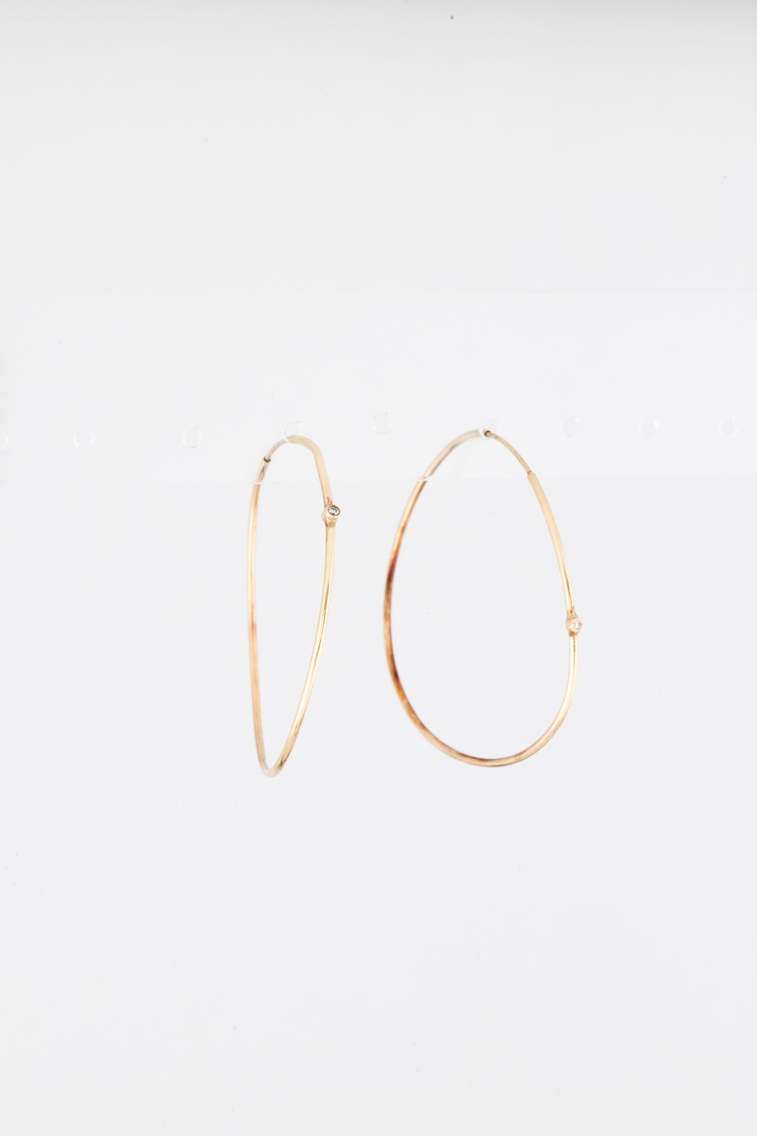 Jennifer Meyer 14K Diamond Medium Hoop Earrings
