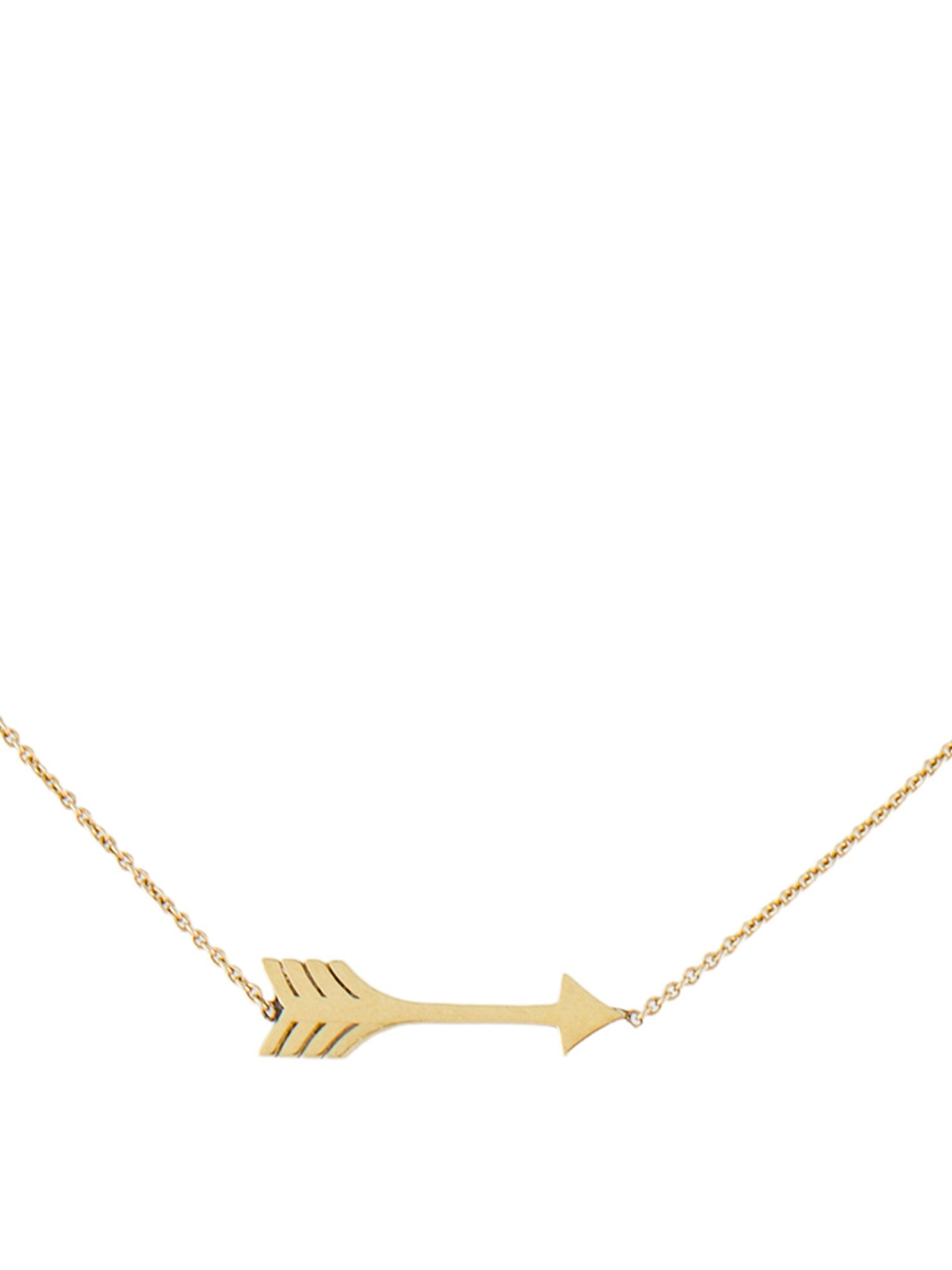 Jennifer Meyer 18K Mini Arrow Pendant w/ 14K Necklace