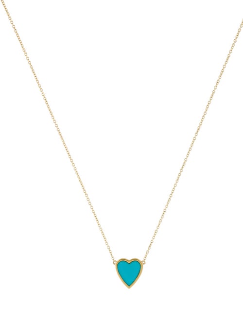 Jennifer Meyer Composite Turquoise Mini Heart Pendant Necklace