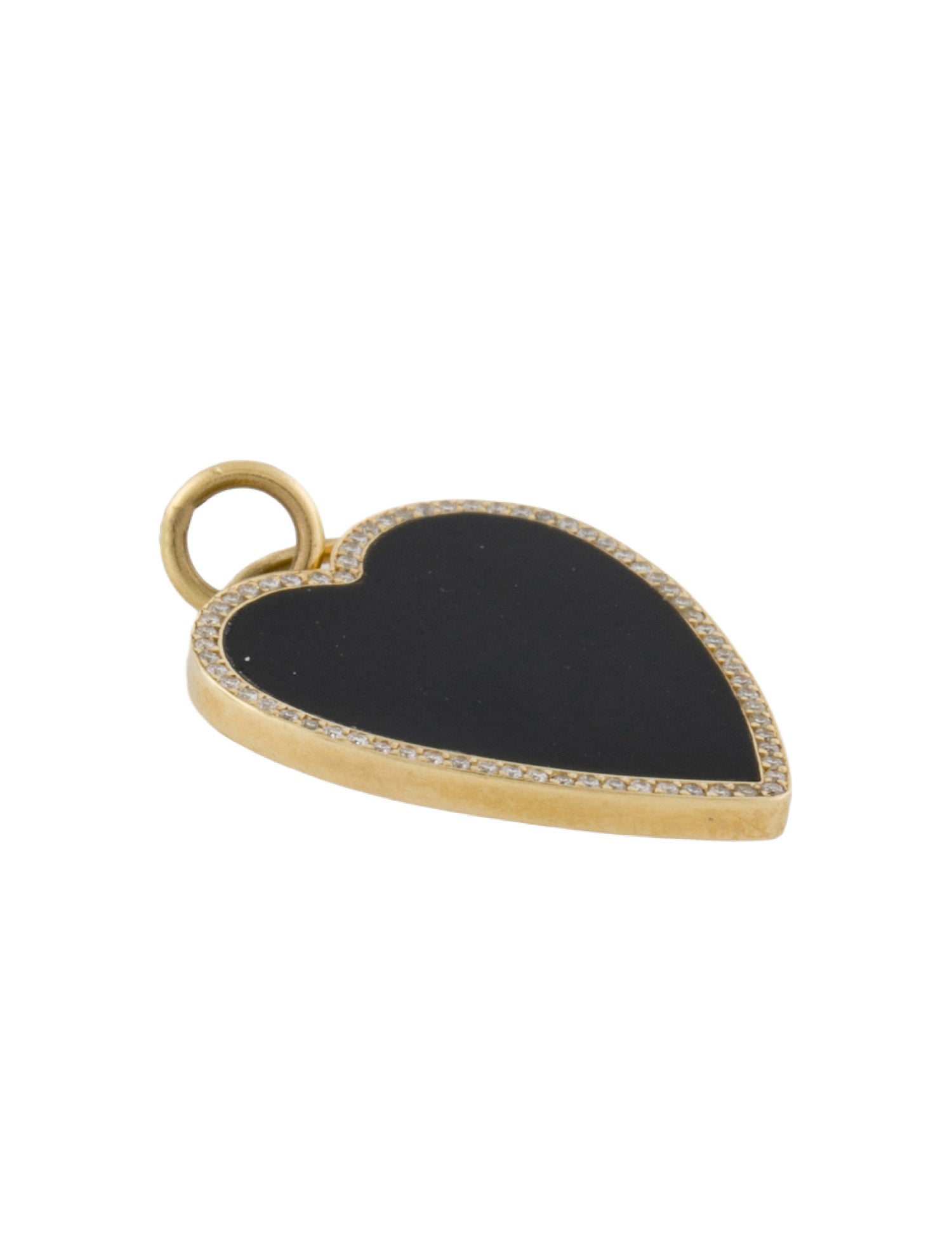 Jennifer Meyer 18K Onyx & Diamond Heart Pendant