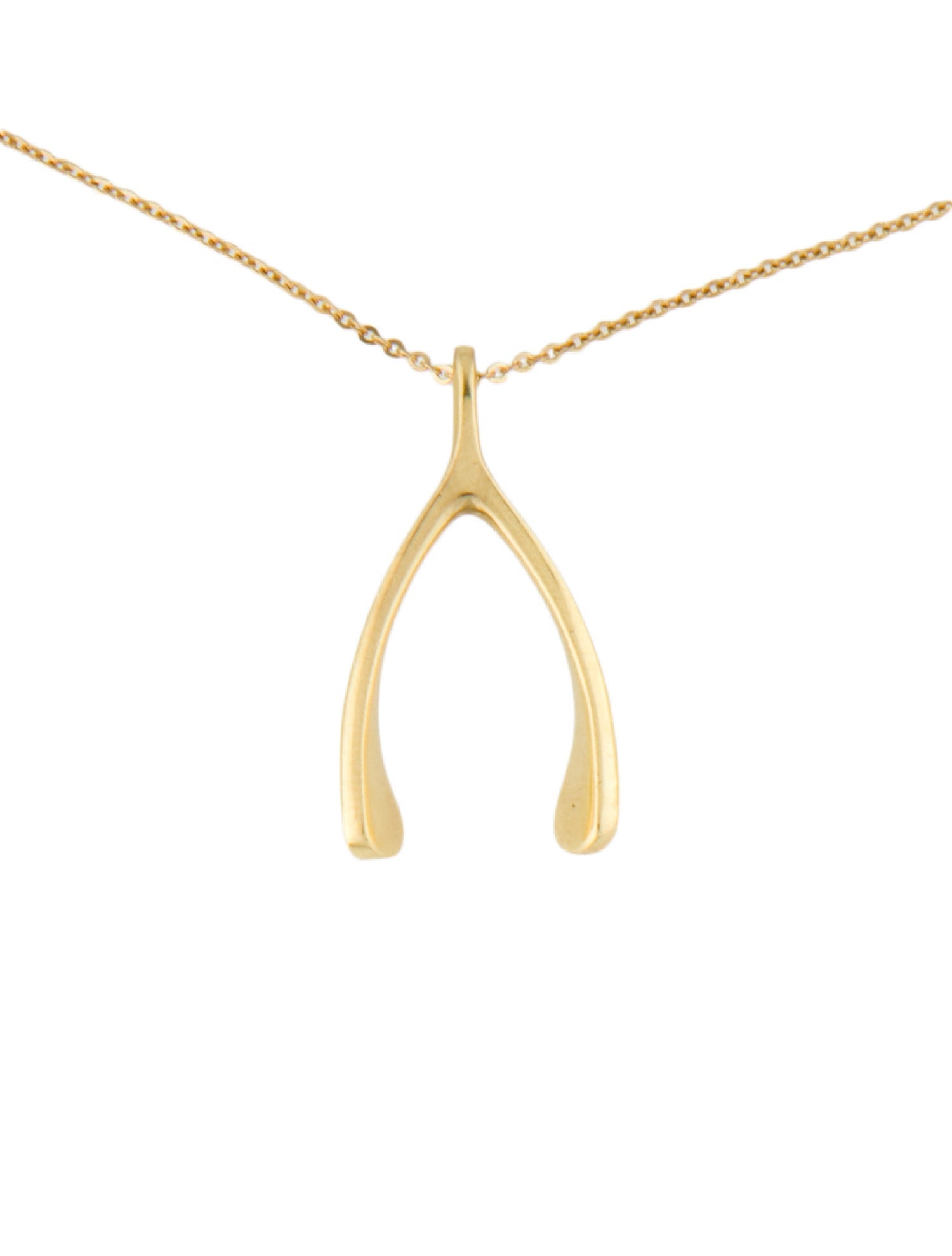 Jennifer Meyer 18K Wishbone Pendant w/ 14K Unbranded Necklace