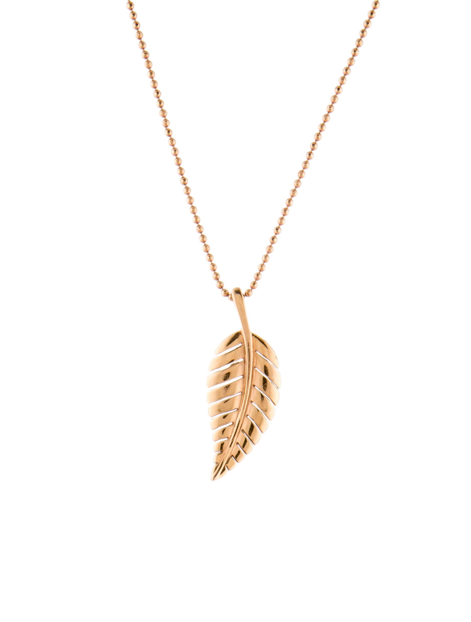 Jennifer Meyer Small Leaf Pendant Necklace