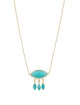 Jennifer Meyer 18K Composite Turquoise & Diamond Pendant w/ 14K Chain Necklace