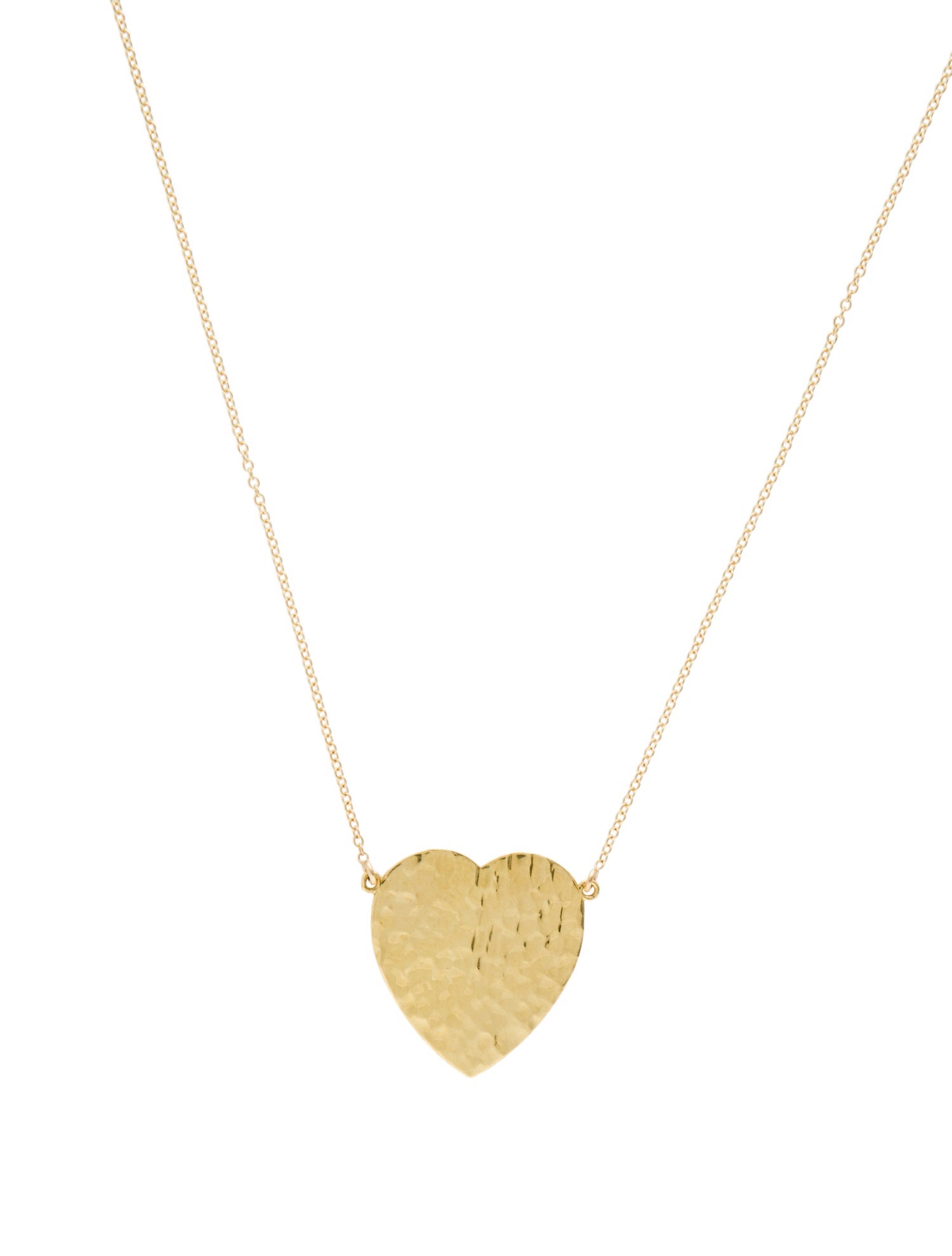 Jennifer Meyer Hammered Heart Pendant Necklace