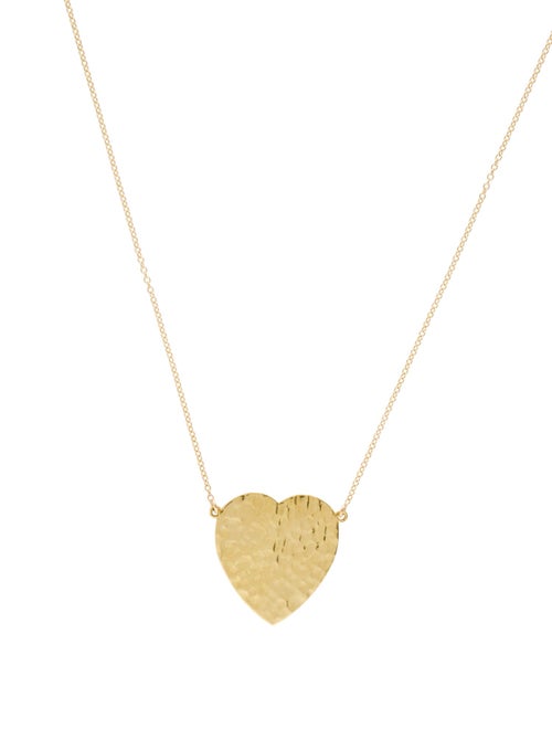 Jennifer Meyer Hammered Heart Pendant Necklace