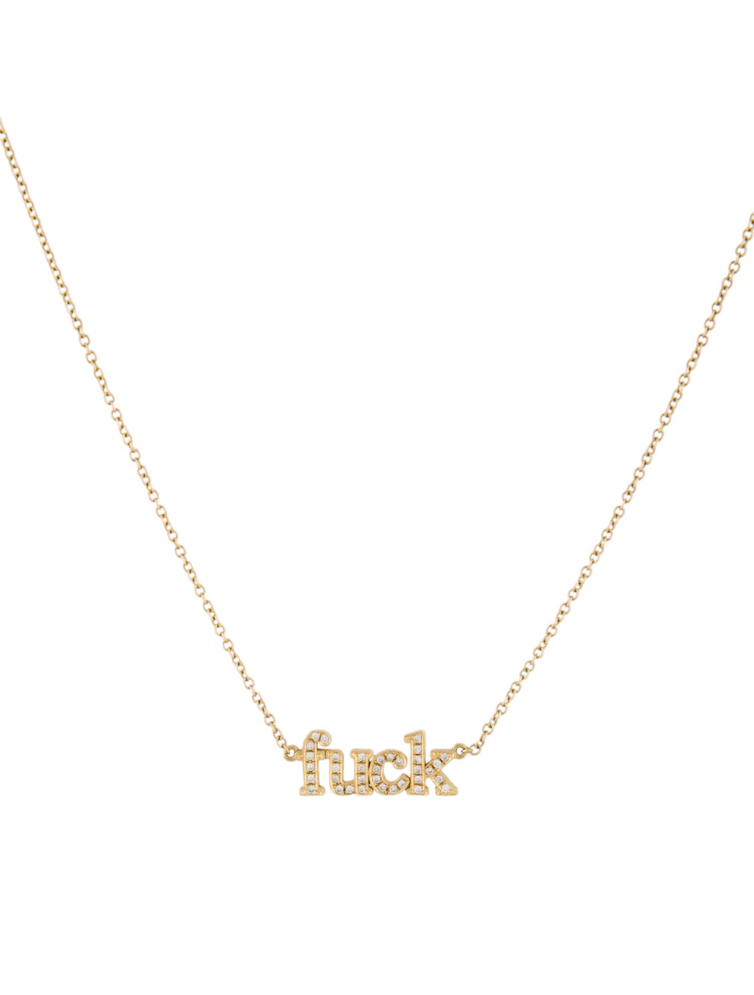Jennifer Meyer 18K Diamond Explicit Pendant Necklace