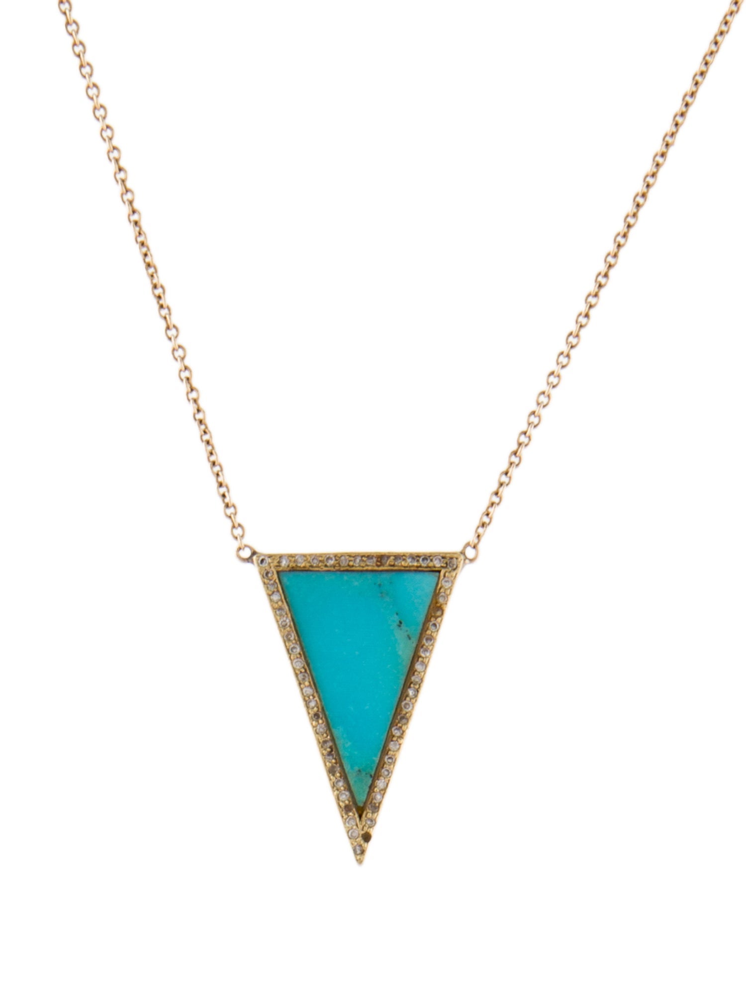 Jennifer Meyer 18K Diamond-Accented Turquoise Pendant Necklace