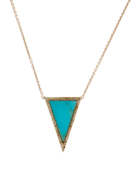 Jennifer Meyer 18K Diamond-Accented Turquoise Pendant Necklace