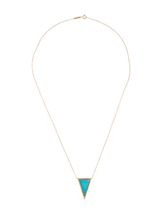 Jennifer Meyer 18K Diamond-Accented Turquoise Pendant Necklace