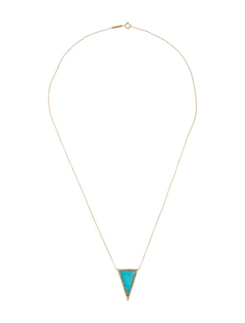 Jennifer Meyer 18K Diamond-Accented Turquoise Pendant Necklace