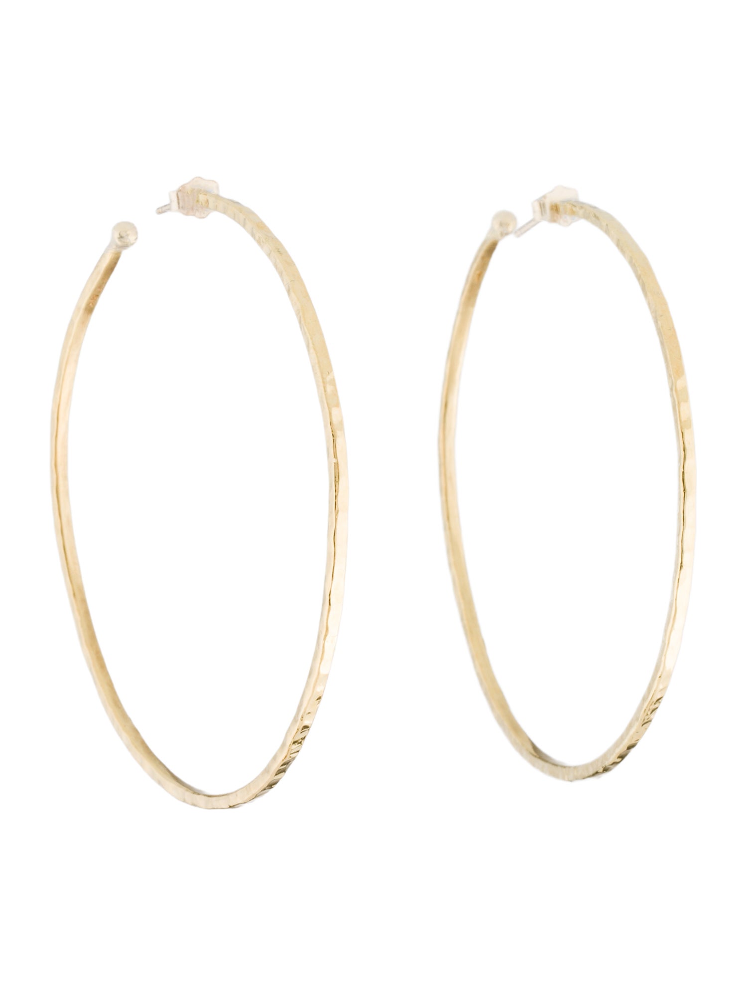 Jennifer Meyer 18K Large Hammered Hoop Earrings