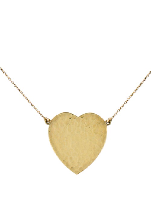 Jennifer Meyer 18K Hammered Heart Pendant w/ 14K Necklace