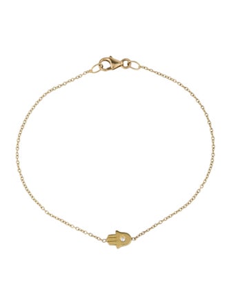 Jennifer Meyer 18K Diamond Mini Hamsa Bracelet
