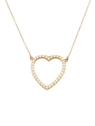 Jennifer Meyer 14K Diamond Heart Pendant Necklace