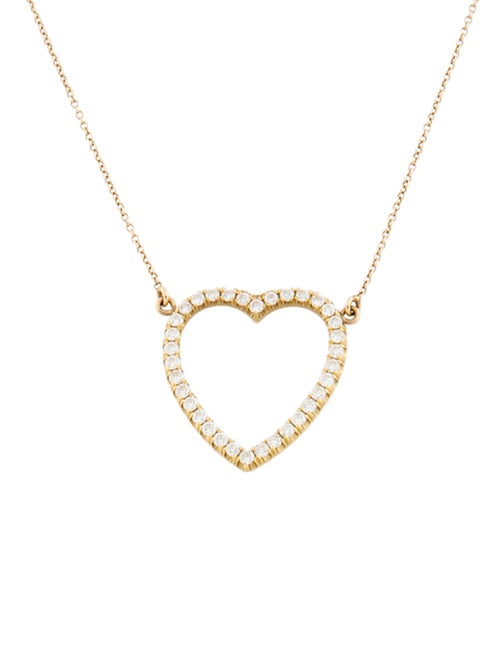 Jennifer Meyer 14K Diamond Heart Pendant Necklace