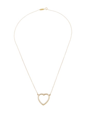 Jennifer Meyer 14K Diamond Heart Pendant Necklace