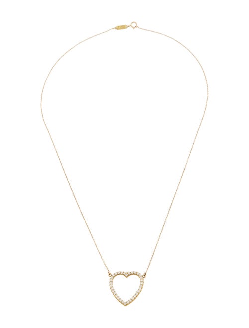 Jennifer Meyer 14K Diamond Heart Pendant Necklace