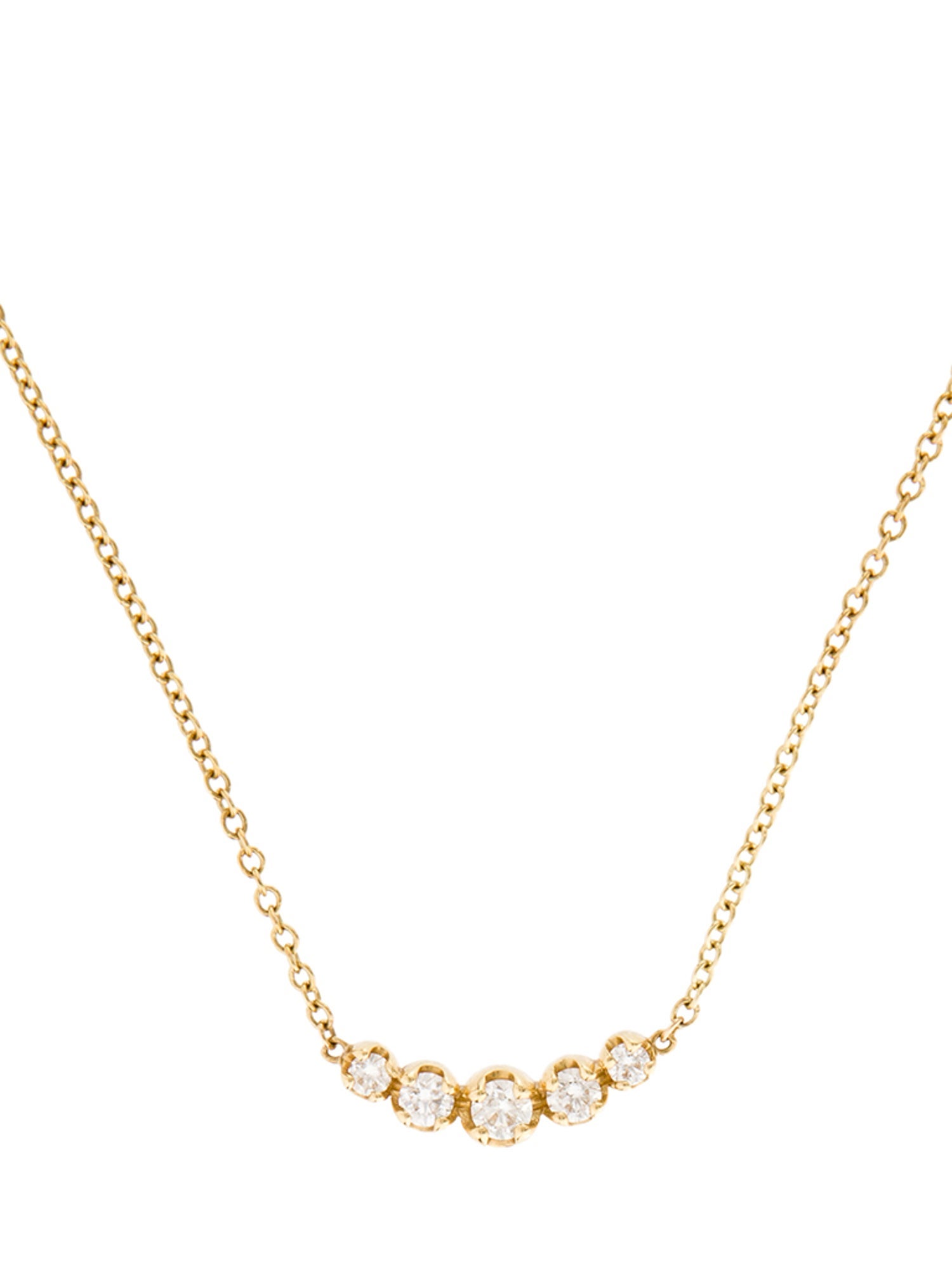 Jennifer Meyer 18K Diamond 5 Illusion Set Pendant Necklace