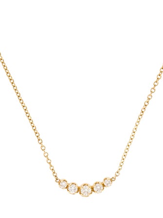 Jennifer Meyer 18K Diamond 5 Illusion Set Pendant Necklace