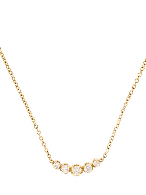 Jennifer Meyer 18K Diamond 5 Illusion Set Pendant Necklace