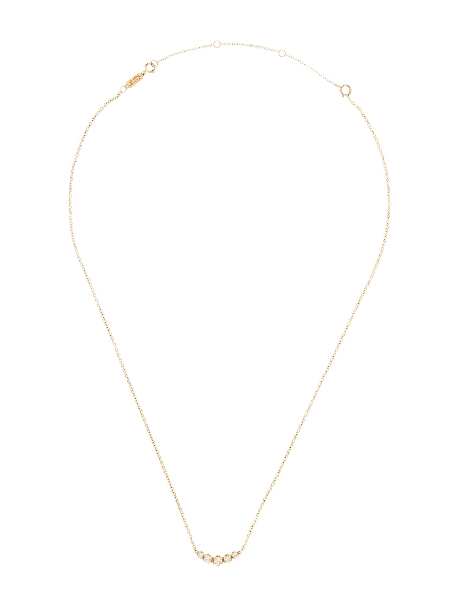 Jennifer Meyer 18K Diamond 5 Illusion Set Pendant Necklace