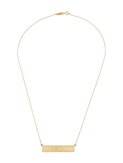 Jennifer Meyer Yellow Gold Name Plate Necklace