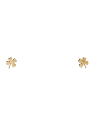 Jennifer Meyer 18K Mini Clover Stud Earrings