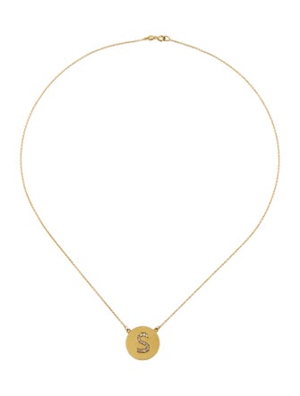 Jennifer Meyer 18K Diamond 'S' Pendant Necklace w/ 14K Chain