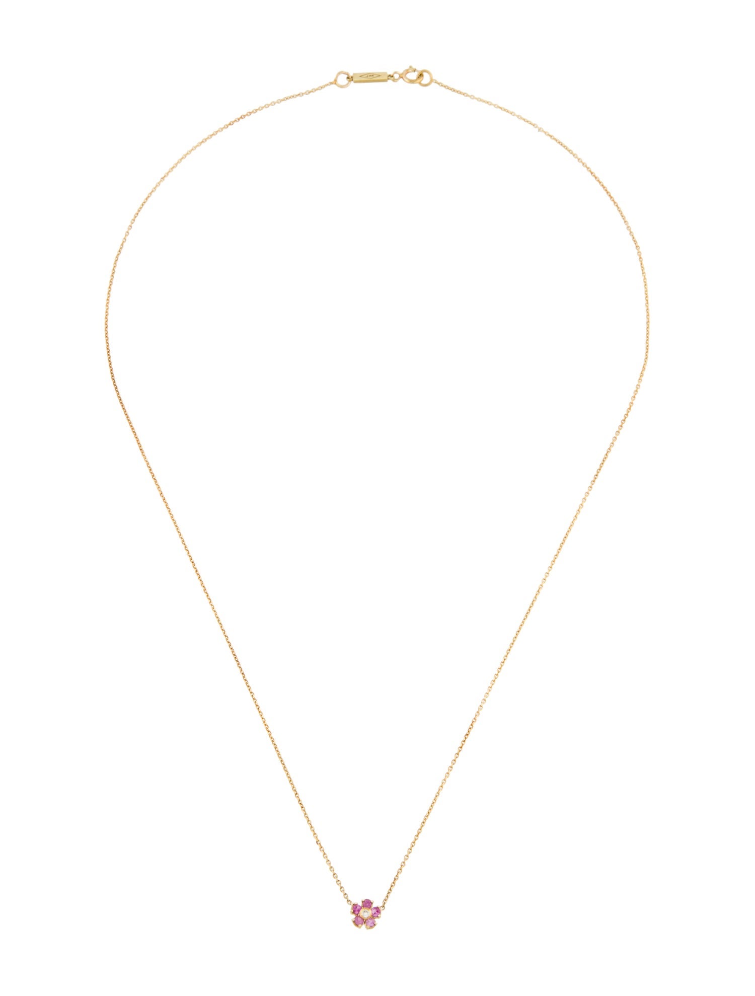 Jennifer Meyer 14K Sapphire & Diamond Flower Pendant Necklace