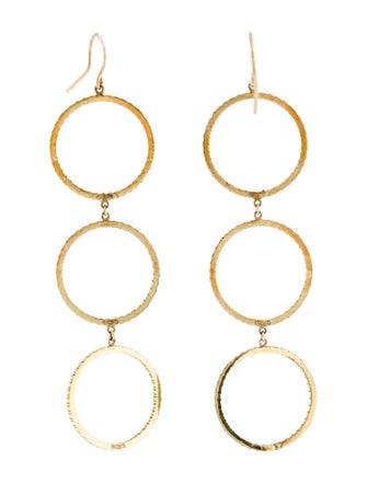 Jennifer Meyer 18K Turquoise Open Circle Drop Earrings