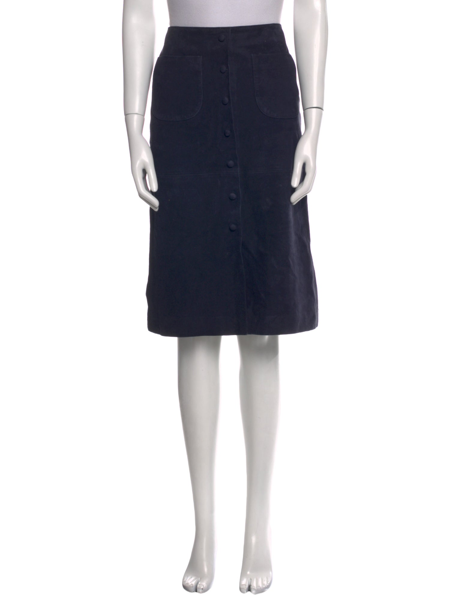 Jennifer Meyer Leather Knee-Length Skirt