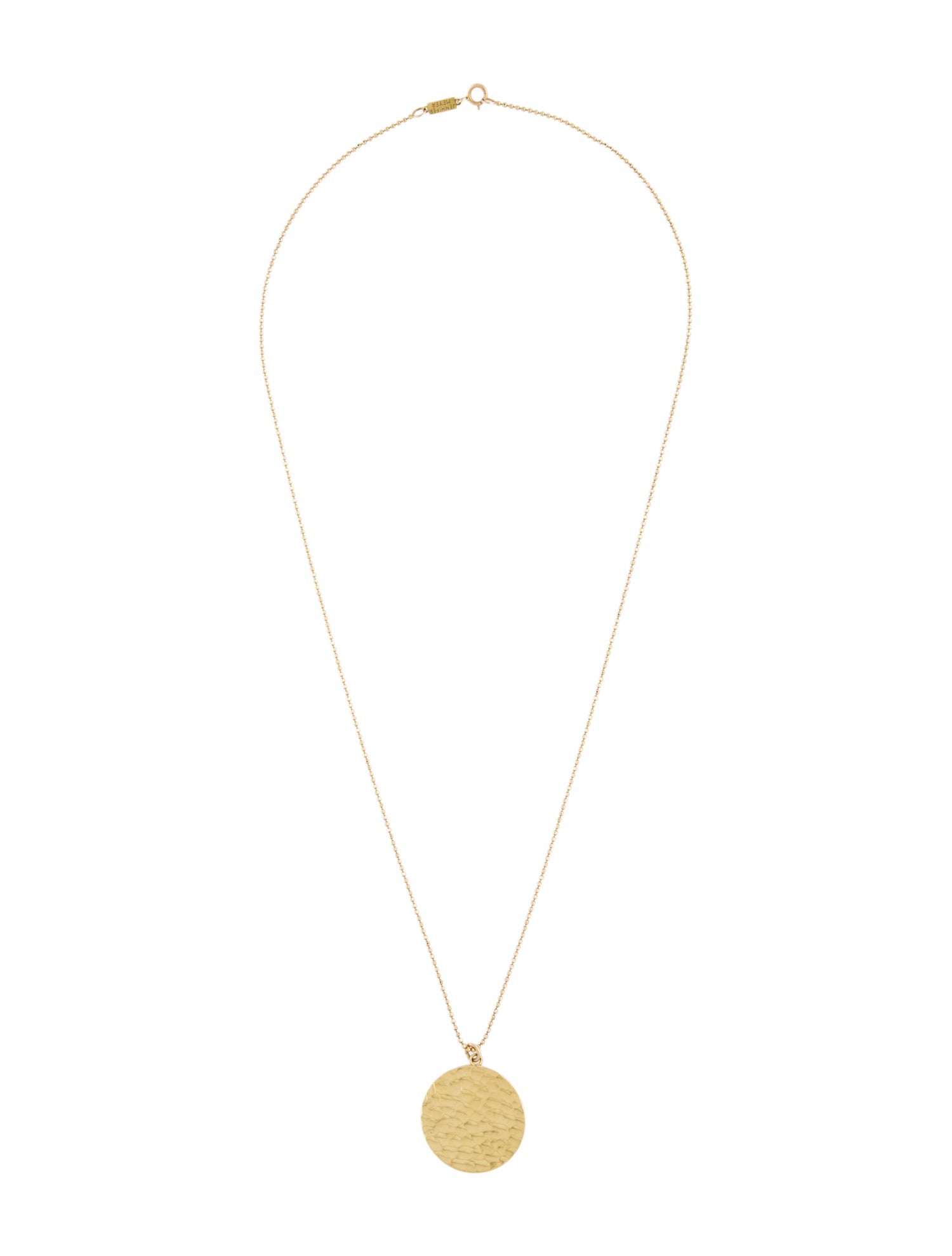 Jennifer Meyer 18K Hammered Disc Pendant Necklace